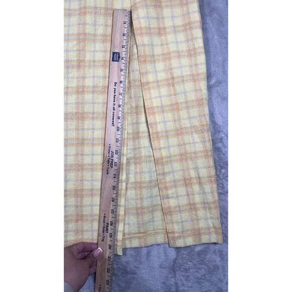 ZARA Yellow Plaid High-Waisted Midi Skirt - Size L- Preppy Clueless Aesthetic - Picture 4 of 10